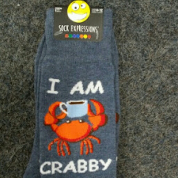 SOLD OUT Crabby Until I Get My Coffee Men's Socks - Picture 3 of 5